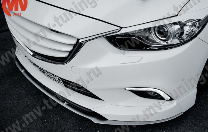 Сплиттер переднего бампера под клыки № 1 "SkyActivSport" для Mazda 6 (2013-н.в.) купить недорого с доставкой в Копейск