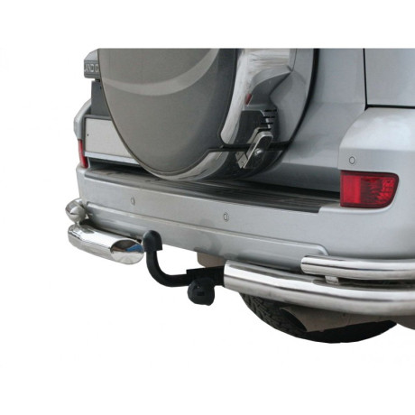 Защита заднего бампера «Уголки двойные» (d76) для Toyota Land Cruiser Prado 120 (2002-2009)(Нерж. Сталь) купить недорого с доставкой в Копейск