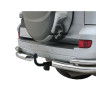 Защита заднего бампера «Уголки двойные» (d76) для Toyota Land Cruiser Prado 120 (2002-2009)(Нерж. Сталь) купить недорого с доставкой в Копейск