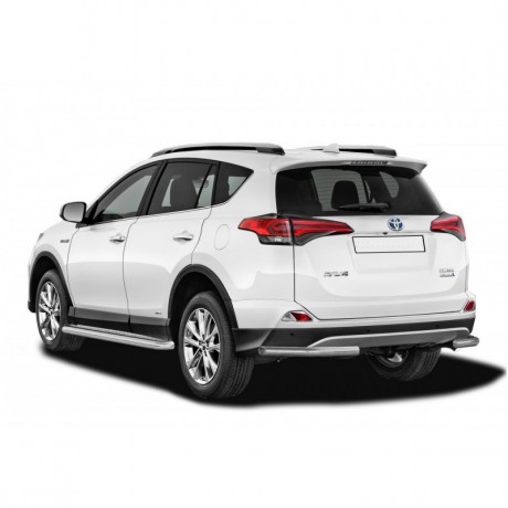 Защита заднего бампера «Уголки» (d51) для Toyota RAV4 рестайлинг, (2015-н.в.)(Окрашенное) купить недорого с доставкой в Копейск