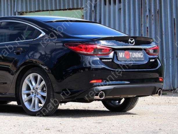 Диффузор заднего бампера var №3 (ровный) для Mazda 6 (2013-н.в.) купить недорого с доставкой в Копейск
