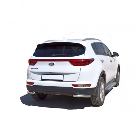 Защита заднего бампера «Уголки» (d51) для Kia Sportage (2016-н.в.)(Окрашенное) купить недорого с доставкой в Копейск