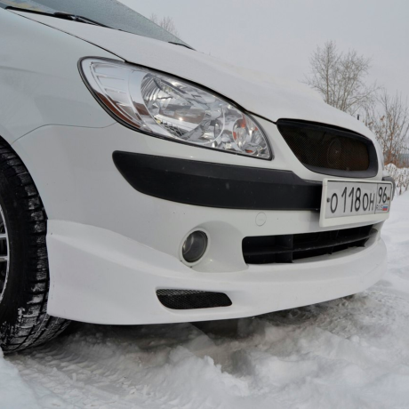Накладка на передний бампер "Mugen style" для Hyundai Getz рестайлинг (2004-2007 г.в.) купить недорого с доставкой в Копейск