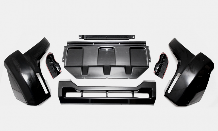 Накладка (юбка) переднего бампера "Broomer Design" (Без ДХЛ) для Mitsubishi Pajero IV (2006-2015) купить недорого с доставкой в Копейск