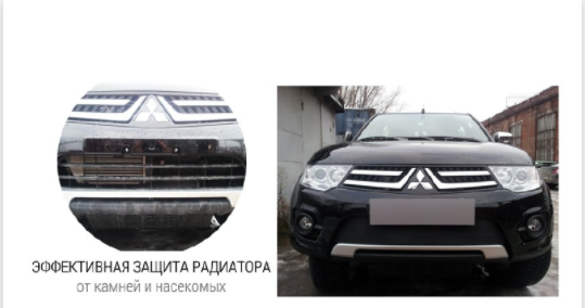 Защита радиатора "Standart" Chevrolet Trailblazer (2012-2015) чёрная купить недорого с доставкой в Копейск