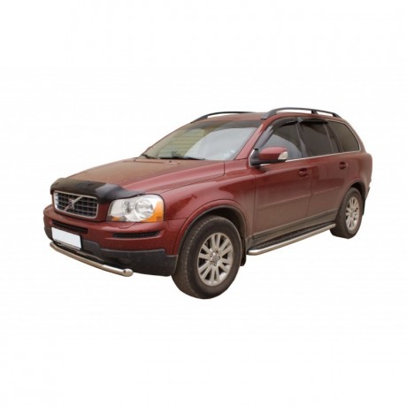 Защита порогов с алюминиевым листом (d63,5) для Volvo XC90 (2006-2014)(Окрашенное) купить недорого с доставкой в Копейск