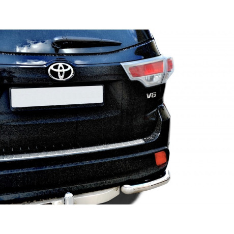Защита заднего бампера «Уголки» (d63,5) для Toyota Highlander (2014-2015)(Нерж. Сталь) купить недорого с доставкой в Копейск