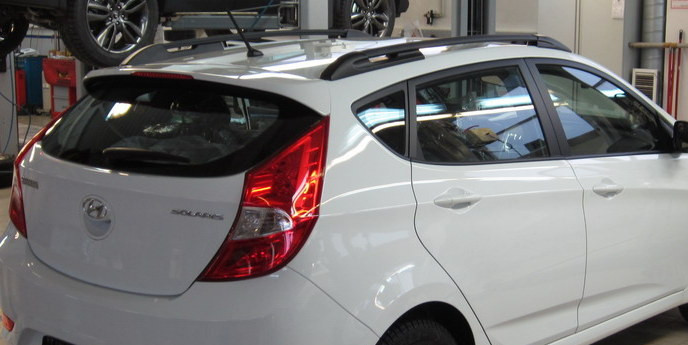Рейлинги для Hyundai Solaris (2011-2017) хэтчбек Чёрный купить недорого с доставкой в Копейск