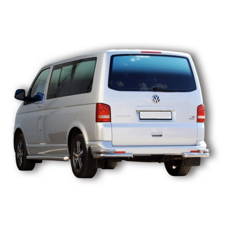 Защита заднего бампера «Уголки двойные» (d63,5) для Volkswagen Transporter T5 (2009-2015)(Нерж. Сталь) купить недорого с доставкой в Копейск