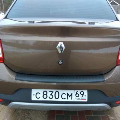 Защитная накладка на задний бампер Renault Logan (2004-2022 г.в.) купить недорого с доставкой в Копейск