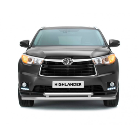 Защита переднего бампера двойная d63/51мм (НПС) Toyota Highlander (2014-н.в.) купить недорого с доставкой в Копейск
