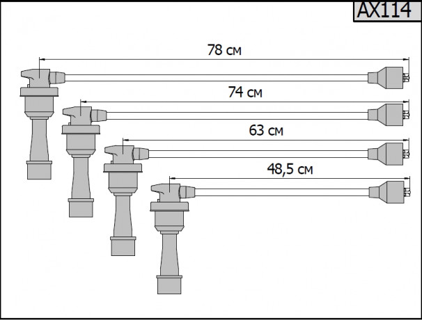 Провода высоковольтные для Hyundai Trajet, Santa Fe, Sonata, Sonata IV; Mitsubishi Lancer, Galant (27501-38B00) купить недорого с доставкой в Копейск