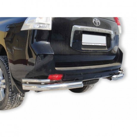 Защита заднего бампера «Уголки двойные» (d76) для Toyota Land Cruiser Prado 150 (2009-н.в.)(Окрашенное) купить недорого с доставкой в Копейск