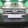 Защита радиатора "Standart" Volkswagen Amarok (2010-2016) 3 ребра жесткости, чёрная купить недорого с доставкой в Копейск
