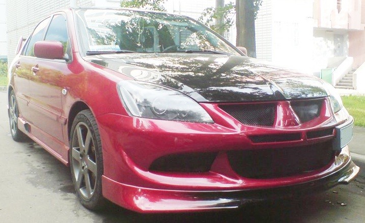 Накладка (юбка) переднего бампера "EVO" (Для бампера EVO) для Mitsubishi Lancer IX (2003-2009) купить недорого с доставкой в Копейск