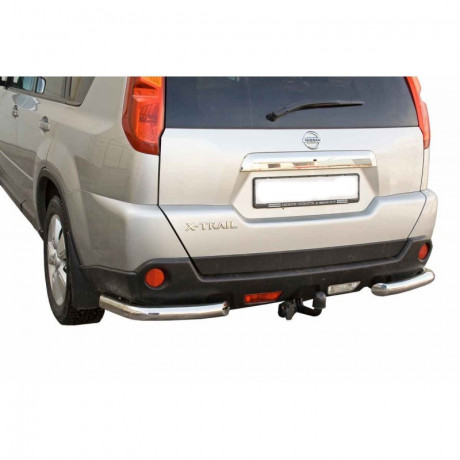 Защита заднего бампера «Уголки» (d63,5) для Nissan X-Trail (2007-2015)(Окрашенное) купить недорого с доставкой в Копейск