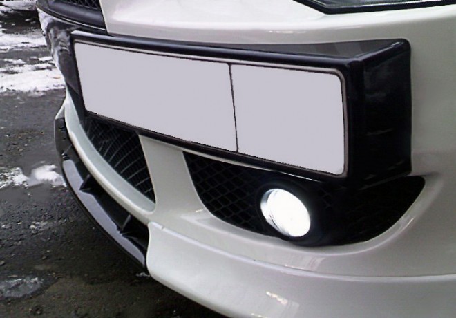 Рамка под номер на передний бампер для Mitsubishi Lancer X (2010-2016) купить недорого с доставкой в Копейск