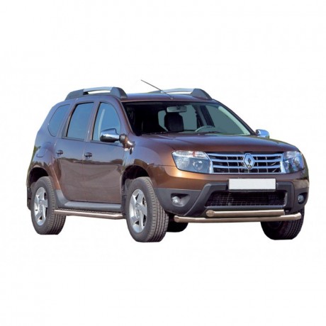 Защита порогов с алюминиевым листом (d63,5) для Renault Duster (2011-2016)(Окрашенное) купить недорого с доставкой в Копейск