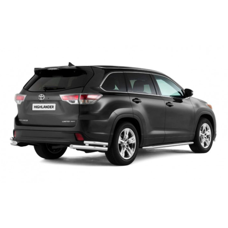 Защита заднего бампера двойная угловая d63/51мм (НПС) Toyota Highlander (2014-н.в.) купить недорого с доставкой в Копейск