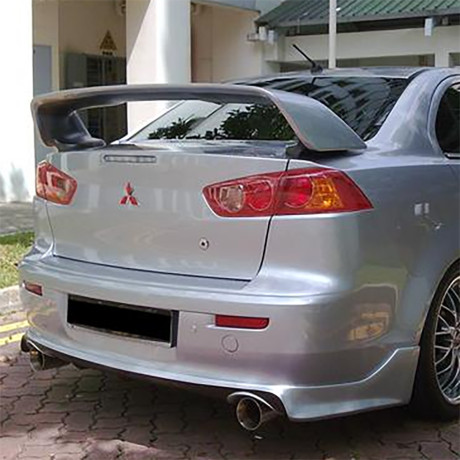 Накладка (юбка) заднего бампера "Zodiak" var №2 (двойной выхлоп) для Mitsubishi Lancer X (2007-2016) купить недорого с доставкой в Копейск
