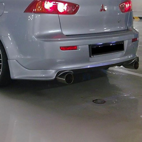 Накладка (юбка) заднего бампера "Zodiak" var №2 (двойной выхлоп) для Mitsubishi Lancer X (2007-2016) купить недорого с доставкой в Копейск