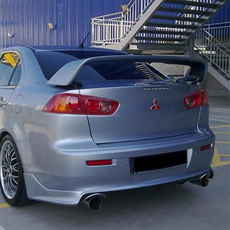 Накладка (юбка) заднего бампера "Zodiak" var №2 (двойной выхлоп) для Mitsubishi Lancer X (2007-2016) купить недорого с доставкой в Копейск