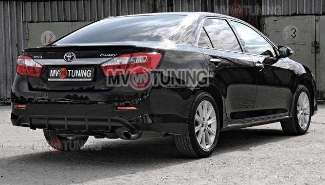 Диффузор заднего бампера var №1 (под окраску) для Toyota Camry XV50 (2012-2014) купить недорого с доставкой в Копейск