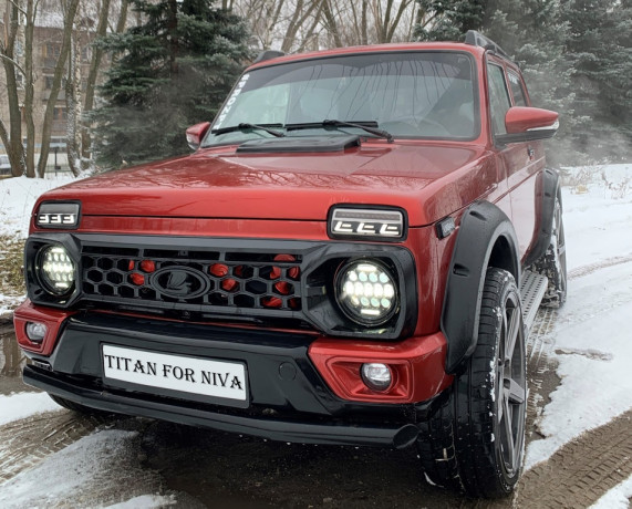Решетка радиатора "TITAN" для B@3 2121, 21213, 21214, 2131 "L@DA 4x4" (без защитной сетки) Неокрашено купить недорого с доставкой в Копейск