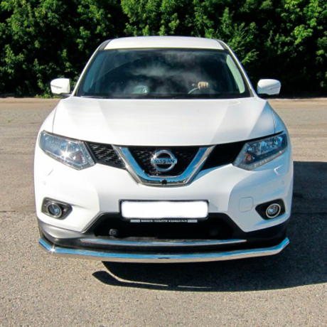 Защита переднего бампера одинарная d63мм (НПС) Nissan X-Trail (2015-н.в.) купить недорого с доставкой в Копейск