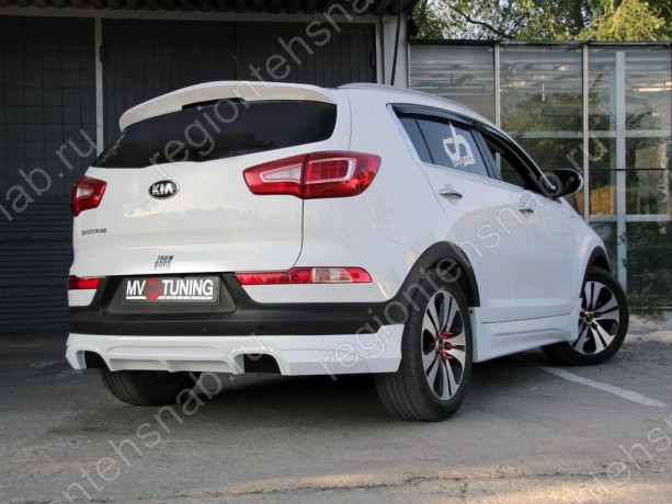 Накладка (юбка) заднего бампера "JSW Style" для KIA Sportage (3rd) (2010-2016) купить недорого с доставкой в Копейск