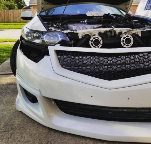Решетка радиатора "Sport" var №4 (сетка в комплекте) для Honda Accord VIII (2008-2010) купить недорого с доставкой в Копейск
