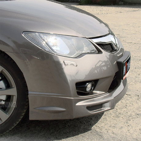Накладка (юбка) переднего бампера "Mugen Style" для Honda Civic 4d (2009-2012) купить недорого с доставкой в Копейск