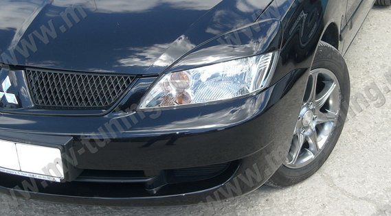 Накладки на фары (реснички) широкие var №2 для Mitsubishi Lancer IX (2004-2007) купить недорого с доставкой в Копейск
